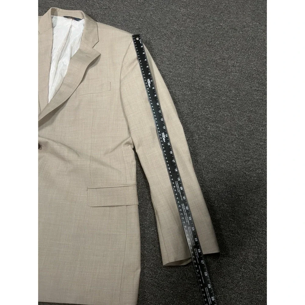 Brooks Brothers Explorer Fitzgerald 2 Piece Suit Mens 46L Pants 36x29 Wool Beige